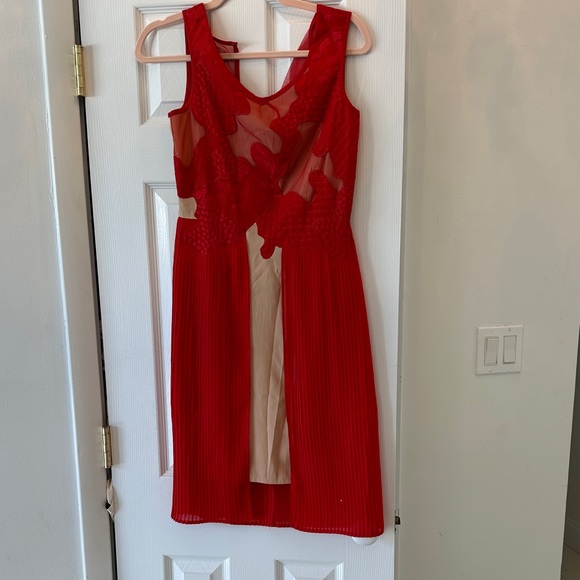 Reiss Red and Cream Dress